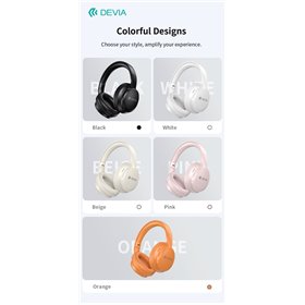 Lite1 Cuffie Over-Ear Wireless ad Alta Autonomia con Audio AAC e Ricarica Type-C Beige