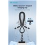 Cordino cavo Lightning PD 27W tracolla porta telefono Nero 1,6 mt