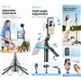 Selfie-Stick con tracciamento del viso Al + supporto per streaming + Telecomando