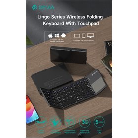 Tastiera e Touchpad bluetooth richiudibile Compatibile Microsoft, Android, Apple