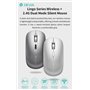 Mouse wireless con DPI regolabile 2.4G + Bluetooth Dual mode Grigio
