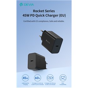 Carica Batterie PD 45 Watt Tipo-C per carica rapida nero