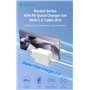 Carica Batterie PD 45 Watt con cavo da C a C per carica rapida bianco