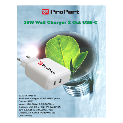 Carica Batterie 35W 2 Output USB-C