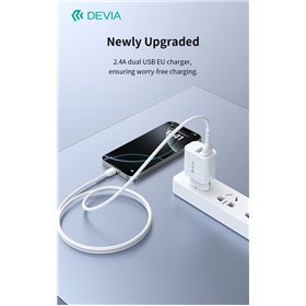 Caricabatterie 2.4A 2 Uscite USB-A 5V 12 Watt Bianco