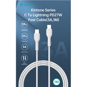 Kintone Cavo da Tipo-C a Lightning 5V 27W 1Mt Carica e Dati