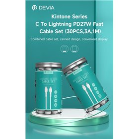 30 Cavi bulk in Barattolo da Tipo-C a Lightning 5V 27W 1Mt
