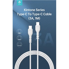 Kintone Cavo da Tipo-C a Tipo-C 5V 3A 1Mt Carica e dati Bianco
