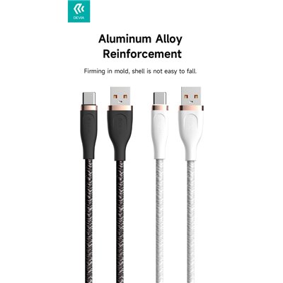 Cavo Intrecciato da Usb a Tipo-C 2,4 A, 1,5 Metri Bianc