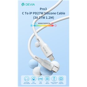 Cavo in silicone Pro3 da Tipo C a Lightning PD27W 3A 37W 1,2M Bianco