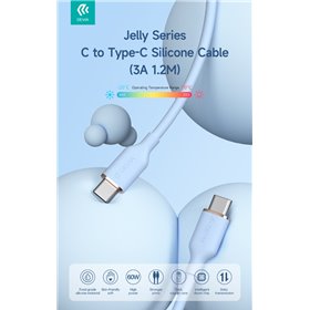 Cavo silicone Jelly da Tipo-C a Tipo-C 3A 60W 1.2M Bianco