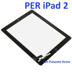 Touch Screen con Pulsante Home e Adesivo per iPad 2 Nero