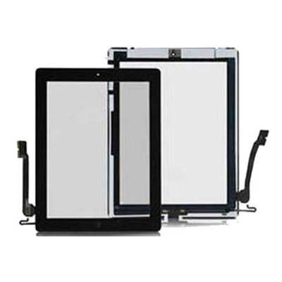 Touch Panel con Pulsante e adesivo per iPad 4 Nero AAA+