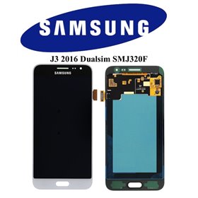 LCD ORIGINALE SAMSUNG J3 2016 DS BIANCO SMJ320F GH97-18414A
