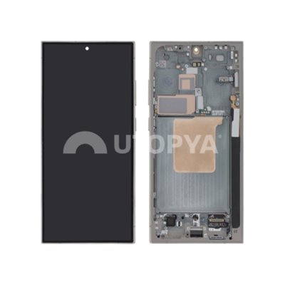 Galaxy S24 Ultra (S928B) Display a schermo intero grigio titanio con cornice
