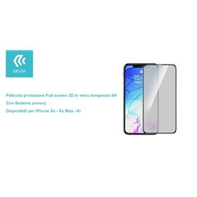 Pellicola Full 3D vetro temperato Privacy per iPhone Xs 5.8