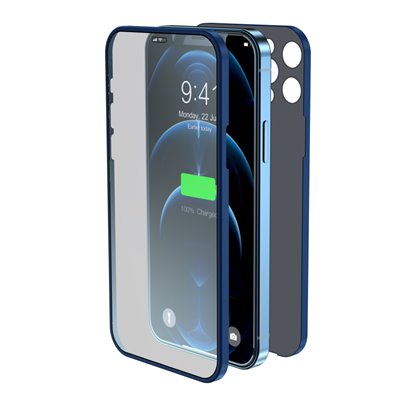 Cover & Vetro Totale protezione per iPhone 12 Pro Max Blu