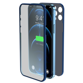 Cover & Vetro Totale protezione per iPhone 12 Pro Blu