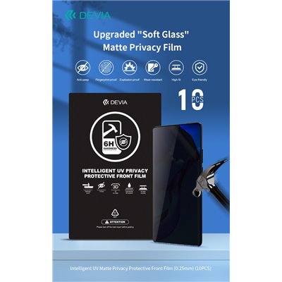 Pellicole Privacy 0,25mm UV Durezza 6H Ideale schermi Curvi scatola da 10 pezzi