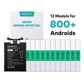 Set 12 Modelli di batteria senza Chip per Android Universali