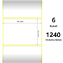White 76x51mm,1240 Et/Rotolo Z-4000D, 3x2x1 Core, 6 Rolls