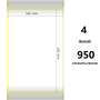 White 102x152mm,950 Et/Rotolo Z-2000D, 4x6x3 Core,circonferenza 173mm