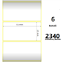 White 51x25mm, 2340 Et/Rotolo Z-2000D 2x1x1 Core, 6 Rolls