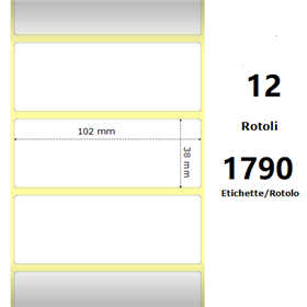 White 102x38mm,1790 Et/Rotolo Z-2000D, 4x1.5x1Core,circonferenza 111mm