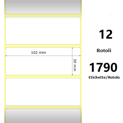 White 102x38mm,1790 Et/Rotolo Z-2000D, 4x1.5x1Core,circonferenza 111mm
