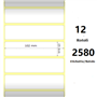 White 102x25mm, 2580 Et/Rotolo Z-2000D 4x1x1 Core, 12 Rolls