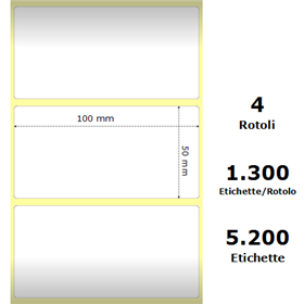 White 100x50mm,1300 Et/Rotolo Z-2000D,3.9x2x1 Core,circonferenza 108mm