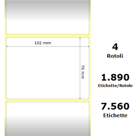 White 102x76mm,1890 Et/Rotolo Z-2000D, 4x3x3 Core,circonferenza 174mm