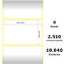 White 102x63.5mm,2510Et/Rotolo Z-1000D, 4x2.5x3Core ,4 Rolls