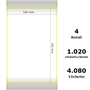 White 100x150mm,1020 Et/Rotolo Z-1000D,3.9x5.9x3 Core,circonferenza 177mm