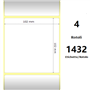 White 102x102mm,1432 Et/Rotolo Z-1000D, 4x4x3 Core ,4 Rolls