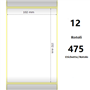 White 102x152mm, 475 Et/Rotolo Z-2000D 4x6x1 Core, 12 Rolls