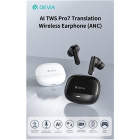 Auricolari TWS Earbuds AI con ANC Avanzato, 4-Mic ENC e Traduzione Multilingua in Tempo Reale Bianchi