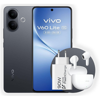Vivo V60 Lite 5G Special Pack Black + Buds Air 3 e Alimentatore