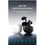 Auricolari wireless ANC TWS Lite3 Bluetooth 5.4 Bianchi