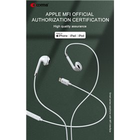 Auricolari Comma Apple Lightning Certificati MFI Voce/Musica