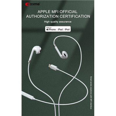 Auricolari Comma Apple Lightning Certificati MFI Voce/Musica