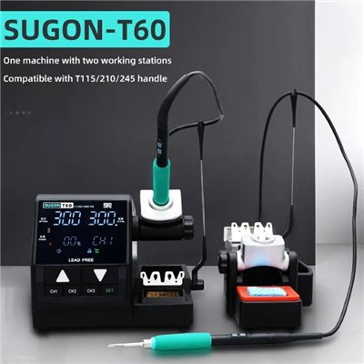 Stazione Doppia di saldatura SUGON T60 con impugnatura C210 160W