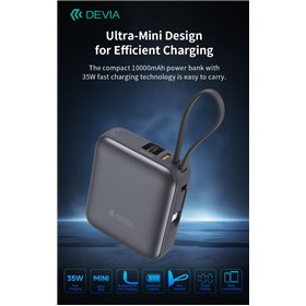 Power Bank Ultra1 carica rapida PD 35W 10.000 mAh con cavo Tipo-C