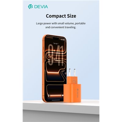 Ultra6 GaN Fast Charger PD 40W / EU 60W â€“ USB-C Ricarica Rapida Arancione