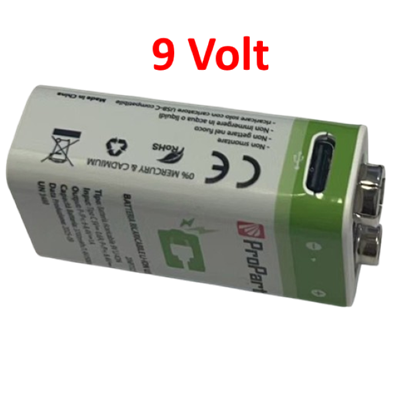 Batterie 9V Ricaricabili USBâ€‘C 3700mWh â€“ Confezione da 2