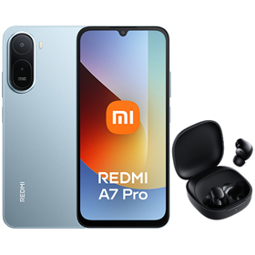 Bundle Xiaomi Redmi A7 Pro 4+128GB con Redmi Buds 6 Play Palm Blue