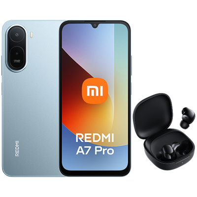 Bundle Xiaomi Redmi A7 Pro 4+128GB con Redmi Buds 6 Play Palm Blue