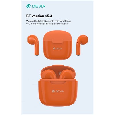 Auricolari Devia TWS-K1 Bluetooth 5.3 EM057 Arancio----DEEM404095B