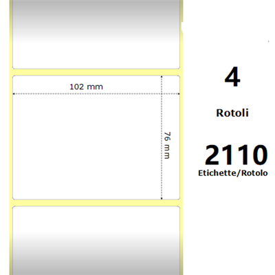 White 102x76mm,2110 Et/Rotolo Z-1000D, 4x3x3 Core ,4 Rolls