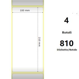 White 100x210mm,810 Et/Rotolo Z-1000D,3.9x8.3x3 Core,4 Rolls